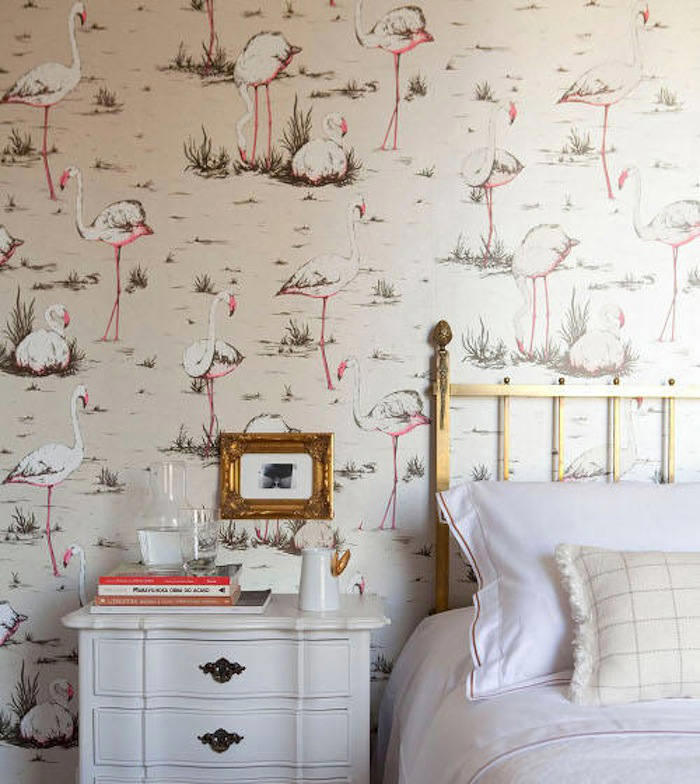 tienda online telas & papel  decorar con papel pintado el dormitorio