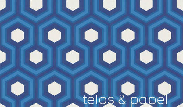 papel para paredes grand hexagon en color azul