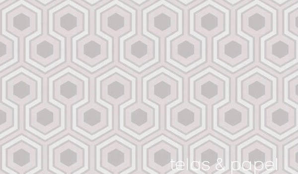 papel para paredes grand hexagon en gris