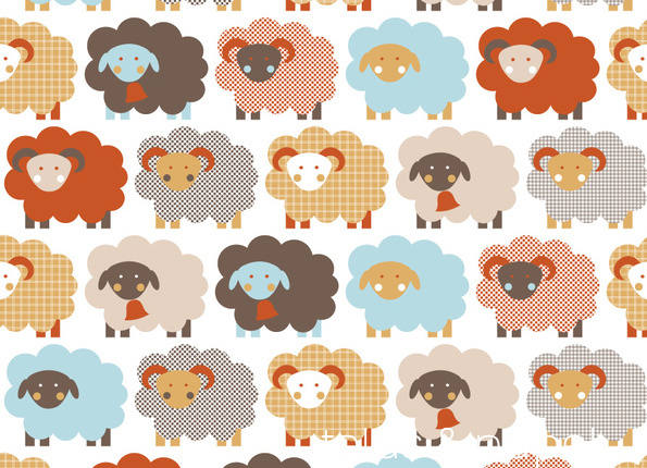 papel pintado infantil ovejitas en color gris