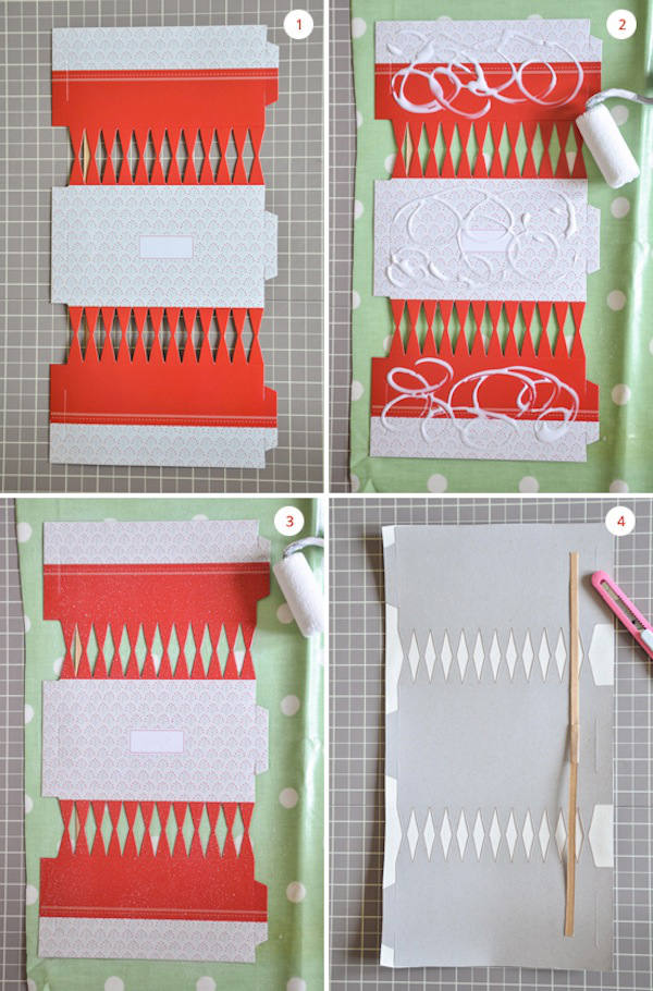 instrucciones para hacer crakers con retales de papel pintado