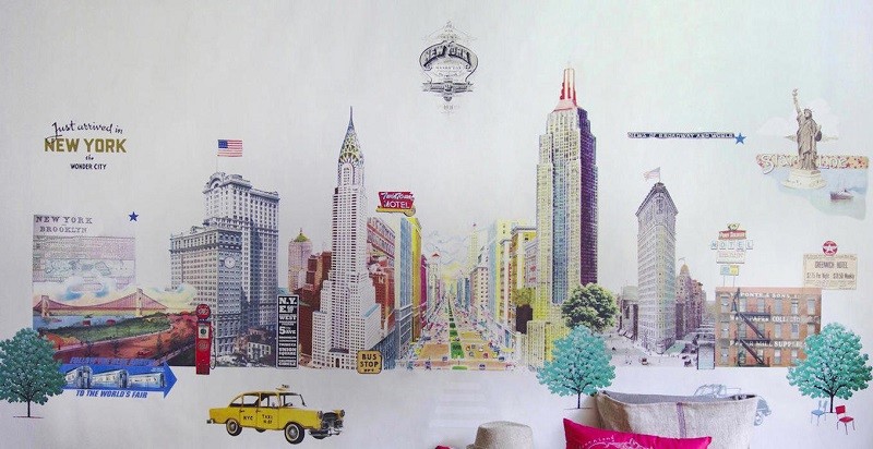 Urbanita y cosmopolita, el mural de Nueva York