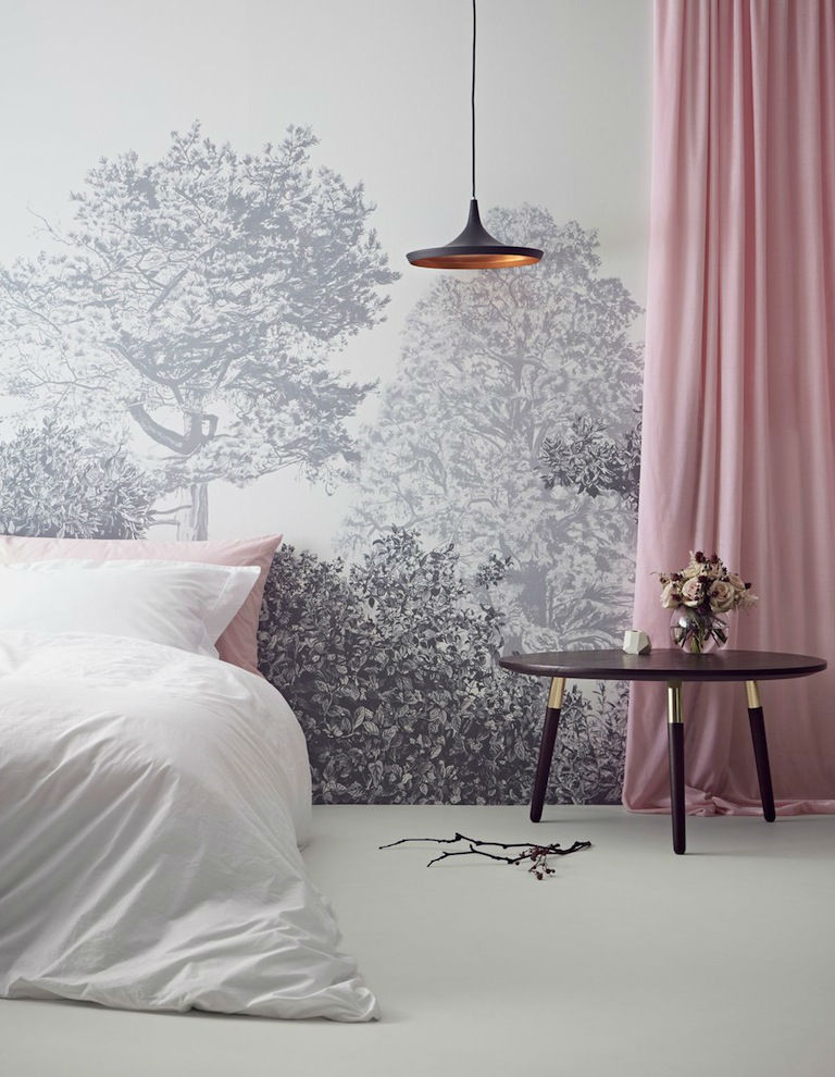 mural-arboles-grise-dormitorio